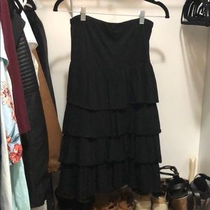 Black Strapless Ruffled Dress Size Medium